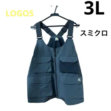 LOGOS 로고스 아웃도어 낚시용 조끼 밀리터리 베스트 3L 흑먹색