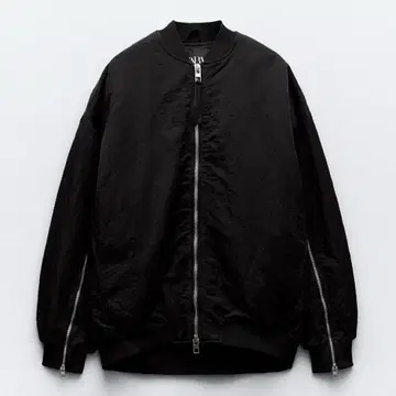 ZARA 자라 오버 사이즈 나일론 봄버 자켓 S 블랙