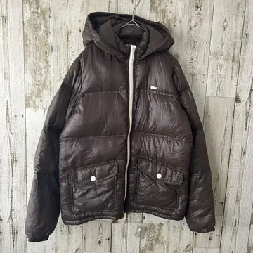 라코스테 LACOSTE 다운 자켓 후드 부착 후드티 브라운 40