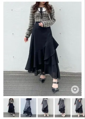 프릴 레이어드 스커트