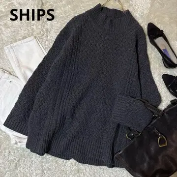 새상품급*SHIPS 쉽스 케이블 니트 스웨터 그레이 하이넥