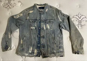 1975 데미지 가공 데님 자켓 XL ZARA 노카라