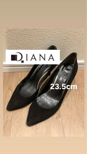 새상품급 Diana 스웨이드 펌프스 23.5cm 블랙