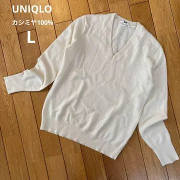 새상품급 UNIQLO 유니클로 캐시미어 V넥 스웨터 캐시미어 100%