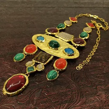 빈티지 골드 금 목걸이 지르코니아 앤티크 레트로