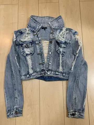 새상품급 여성용 CHIQLE 데미지 가공 데님 자켓