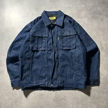빈티지 워크 헌팅 데님 블루종 자켓