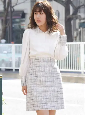 dazzlin 트위드 셋업 핑크