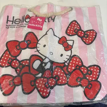 미개봉 새상품 레어? Hello Kitty 핑크 스트라이프 토트백