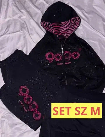 9090 girl 셋업 OG Logo Glitter