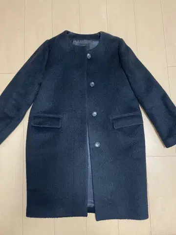 프레임워크 블랙 롱 코트 버튼 포함