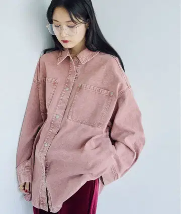 프린지 패치 BIG 데님 셔츠 렙심