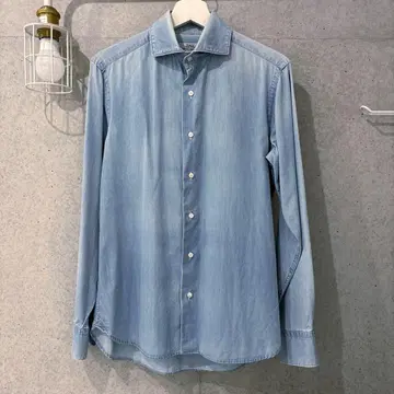 유나이티드 애로우즈 데님 드레스 샴브레이 셔츠 슬림핏