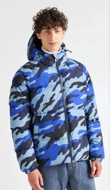 피레넥스 huuo18 sten2 print camo blue 다운