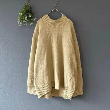 글로벌 워크 [M] 성숙 캐주얼 루즈핏 라운드 헴 모크넥 니트