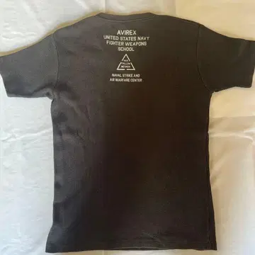 AVIREX 티셔츠 V넥 와플 원단 블랙 L 사이즈