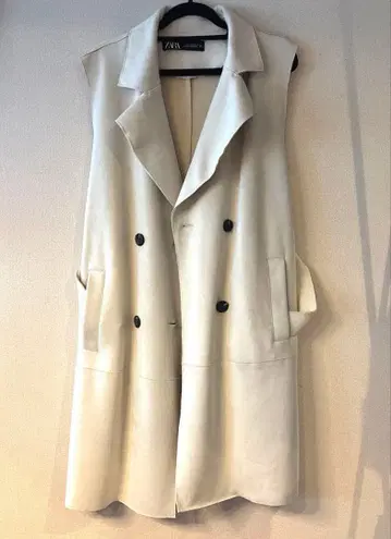 ZARA 아이보리 더블 브레스트 베스트 M