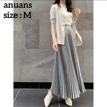 미사용급 anuans 비대칭 플리츠 스커트 롱 아뉴앙스 M 사이즈