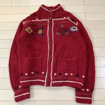 10.25 291295 옴 카우친 스웨터 가디건 레드 2