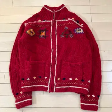 10.25 291295 옴 카우친 스웨터 가디건 레드 2