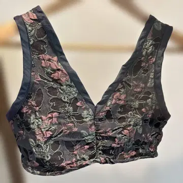 꽃무늬 프론트 개더 뷔스티에 네이비 계열
