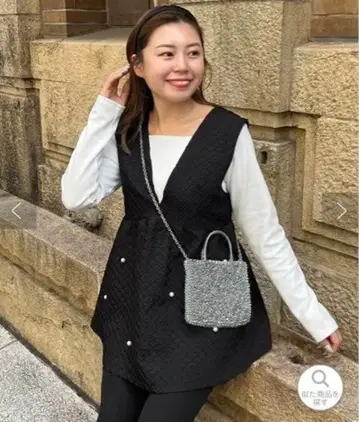 블랙 V넥 베스트 M 사이즈