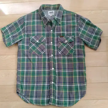 페로우즈의 반팔 체크 셔츠 38 사이즈 그린 계열