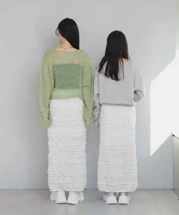 [ Kastane ] 화이트 프릴 롱 스커트