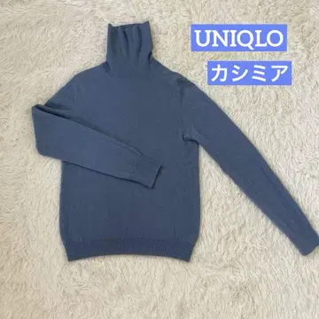 [ UNIQLO ] 유니클로 터틀넥 스웨터 긴팔 스카이블루 캐시미어