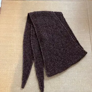 손뜨개질 롱 머플러 다크 브라운 캐시미어&울