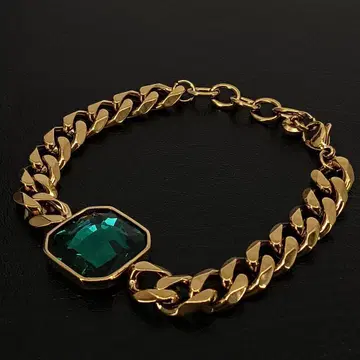 빈티지 골드 금 팔찌 지르코니아 체인