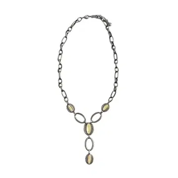 silver chain stone necklace