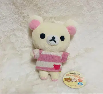 코리락쿠마 봉제 인형 보더 니트 봉제 인형