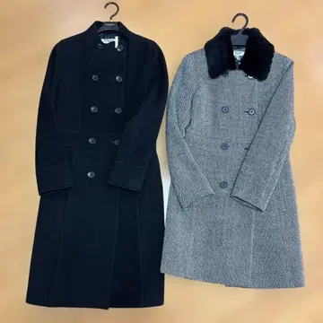 NATURAL BEAUTY BASIC 블랙 롱 코트 S 사이즈 2종 세트