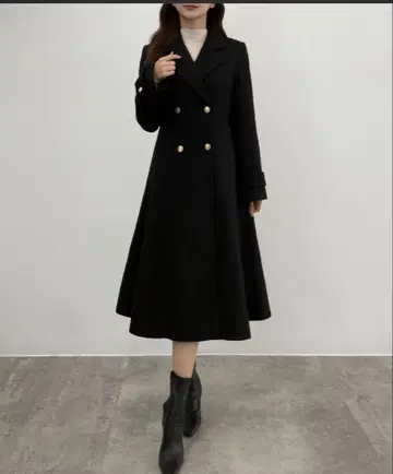 CENEA 허리 쉐이프 트위드 롱 코트