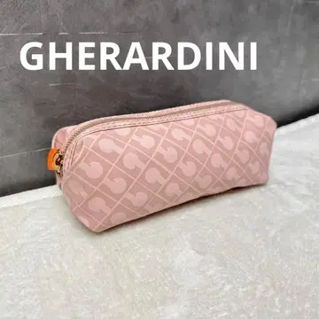 컨디션 최상 GHERARDINI 게라르디니 소프티 파우치 핑크 올 패턴