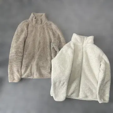UNIQLO 여성용 플리스 자켓 베이지 화이트 2개 세트