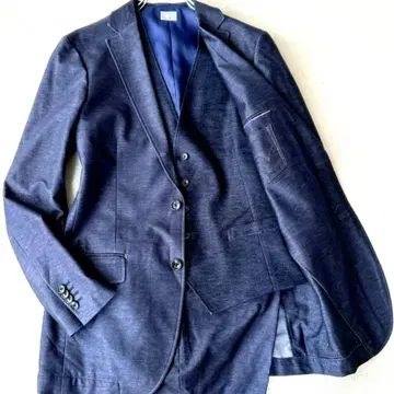 EDWIN 3피스 셋업 XL 결혼식 데님 스타일 수트 스트레치