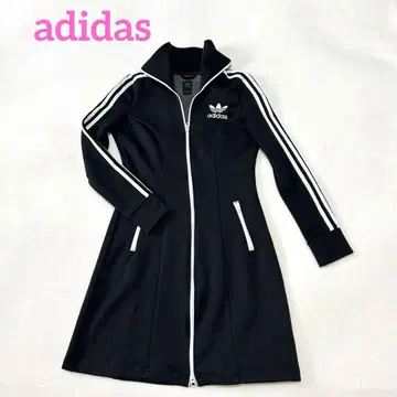 [ 새상품급 ] adidas 아디다스 트레포일 집업 원피스 블랙