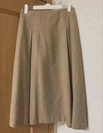 두 패밀리 플라노 턱 스커트 (안감 있음) 카멜