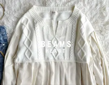 BEAMS HEART 페플럼 상의 화이트