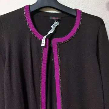 (새상품급) ESCADA 가디건 40 브라운 핑크 여유로운 핏