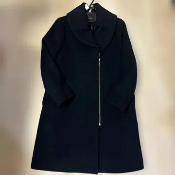 Noble 네이비 지퍼 달린 롱 코트
