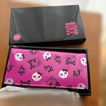 스컬 헬로키티 장지갑 핑크