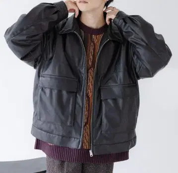가죽 블루종 가죽 자켓 레이지블루