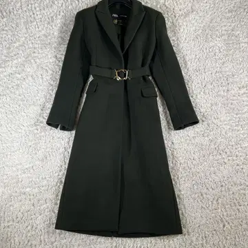 [ ZARA ] MANTECO 다크 그린 롱 코트 벨트 S 사이즈