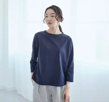 나카가와 마사시치 상점 공방사 래글런 와이드 풀오버 네이비 컬러