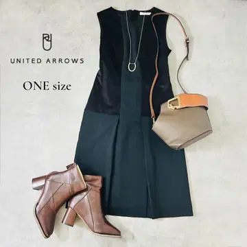 UNITED ARROWS 이소재 절개 원피스 일본제 블랙 M 상당 고급