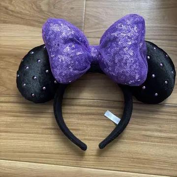 미니 마우스풍 머리띠 블랙과 보라색