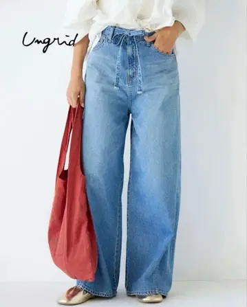 Ungrid 데님 팬츠 허리 리본 Levi's 와이드 데님